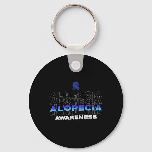 Alopecia Awareness Hair Loss Warrior Winning Survi Keychain (Front)