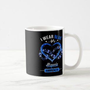Alopecia Awareness I Wear Blue Butterfly Heart Coffee Mug
