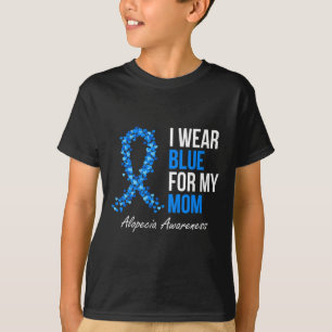 Alopecia Awareness I Wear Blue For My Mom Blue Rib T-Shirt