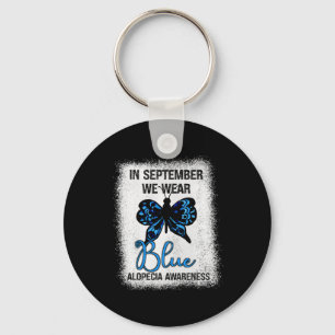 Alopecia Awareness In September We Wear Blue Butte Keychain