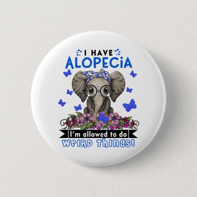 Alopecia Awareness Month Ribbon Gifts 2 Inch Round Button (Front)