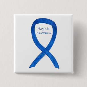 Alopecia Awareness Ribbon Custom Art Pin