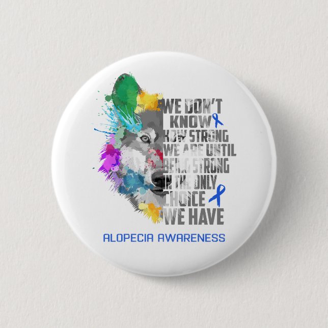 Alopecia Awareness Ribbon Support Gifts 2 Inch Round Button (Front)