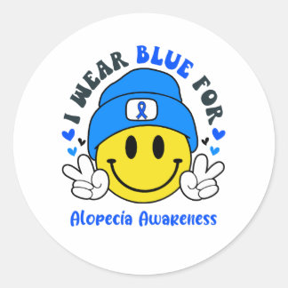 Alopecia Awareness Ribbon Support Gifts Classic Round Sticker