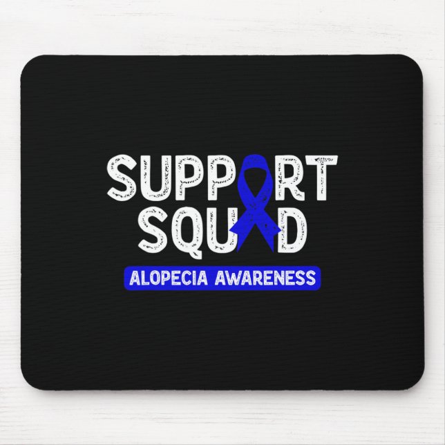 Alopecia Awareness Support Squad Blue Family Warri Mouse Pad (Front)