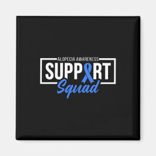 Alopecia Awareness Support Squad I Wear Blue Ribbo Magnet