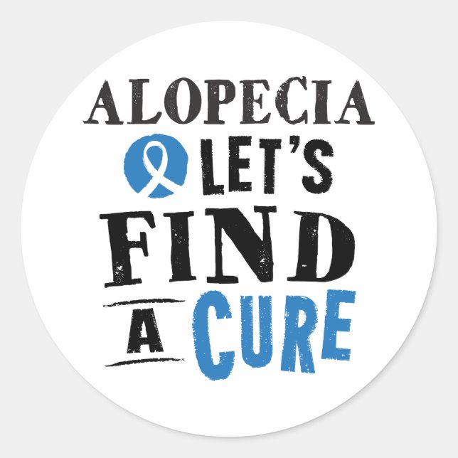 Alopecia Lets Find A Cure Support Ribbon Stickers (Front)