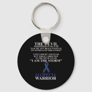 Alopecia Ribbon Warrior Disease Awareness Faith  Keychain
