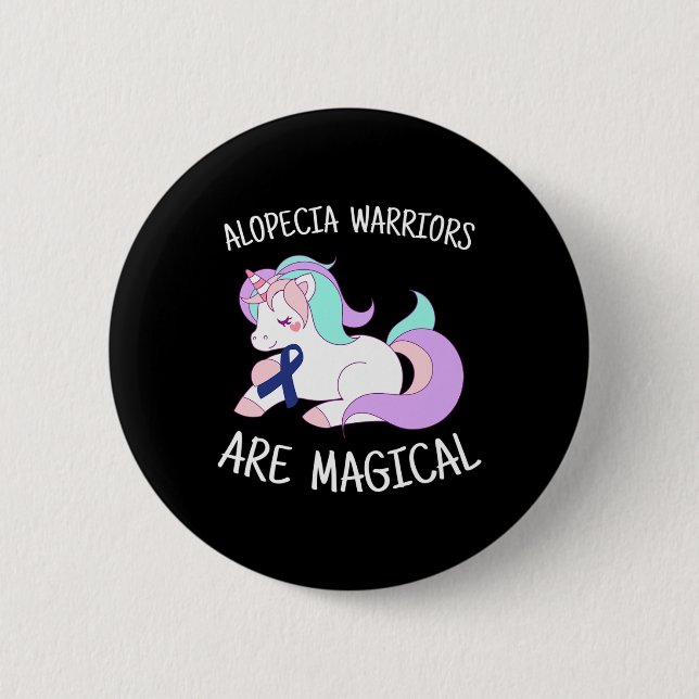 Alopecia Warrior Gift  2 Inch Round Button (Front)