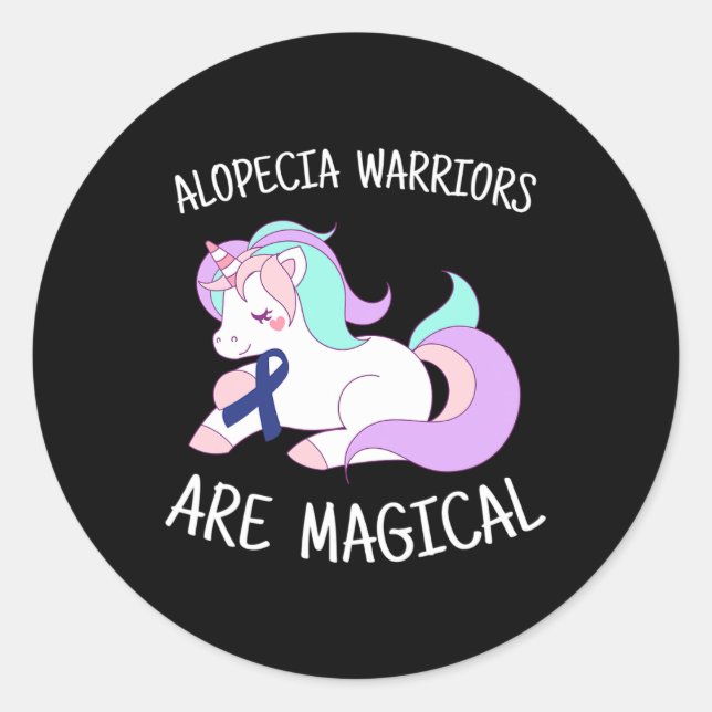 Alopecia Warrior Gift  Classic Round Sticker (Front)