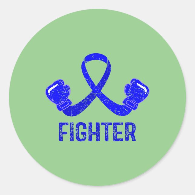 Alopecia Warrior Messy Bun Blue Ribbon Alopecia Aw Classic Round Sticker (Front)