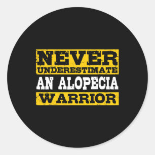 Alopecia Warrior Support Hair Loss Awareness  Classic Round Sticker