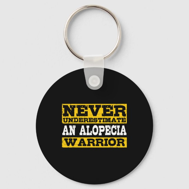 Alopecia Warrior Support Hair Loss Awareness  Keychain (Front)