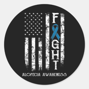Alopecia Warrior US Flag Classic Round Sticker