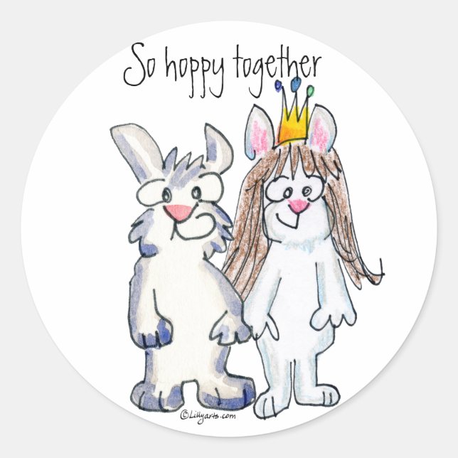 Alors Hoppy Together - Sticker de lapin de dessin (Devant)