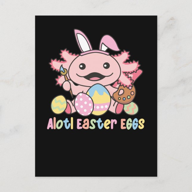Alotl Easter Eggs Axolotl Easter With Pun Postcard (Front)