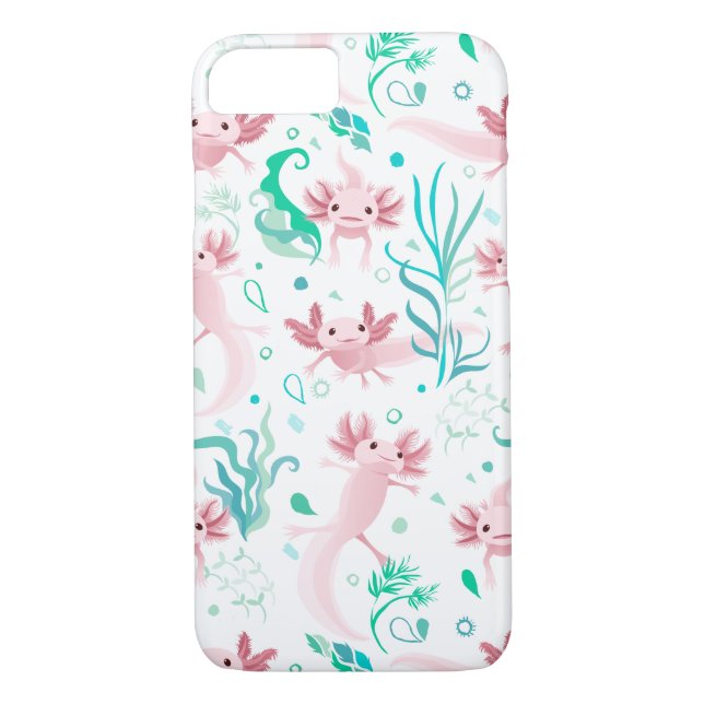 Alotta Axolotls Rose Coque Blanc-Mate coque iphone (Dos)