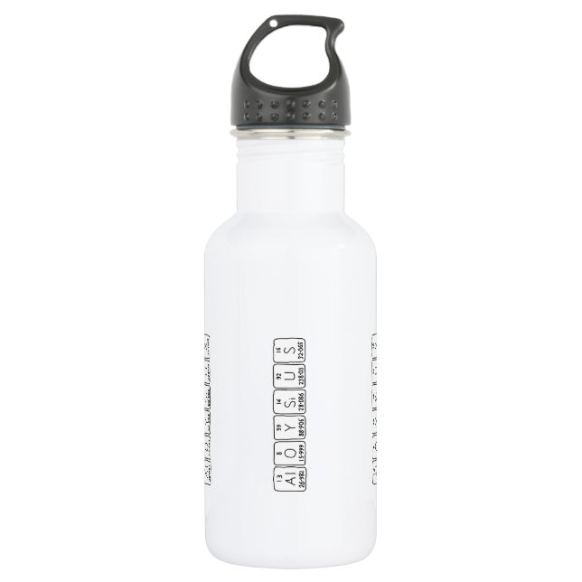 Aloysius periodic table name water bottle (Front)