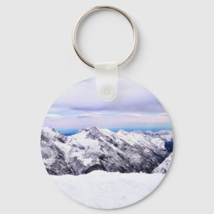 Alp Mountains Covered With Snow Keychain