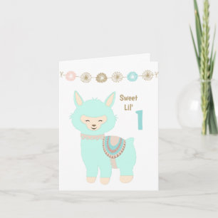 Alpaca Baby's 1st Birthday Card