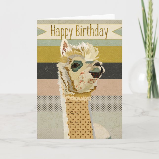 Alpaca Birthday Card (Front)