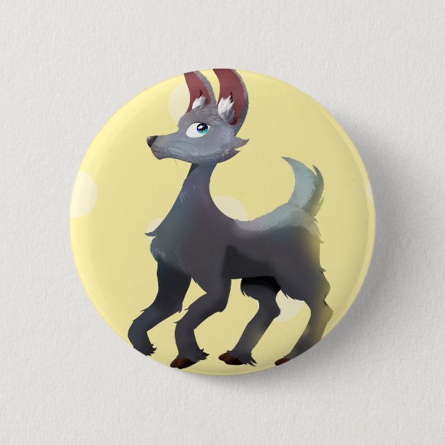 Alpaca Bunny - Ultimate Grey/Illuminating 2 Inch Round Button (Front)
