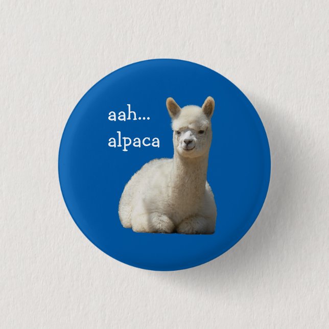 Alpaca Button aah alpaca (Front)