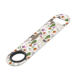 Alpaca Cactus Floral Pattern Animal Lover Bar Key