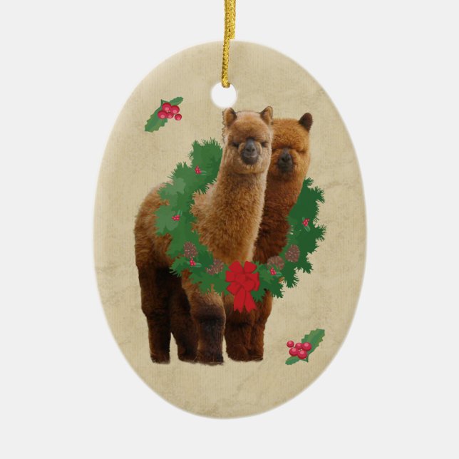 Alpaca Christmas Ornament (Front)