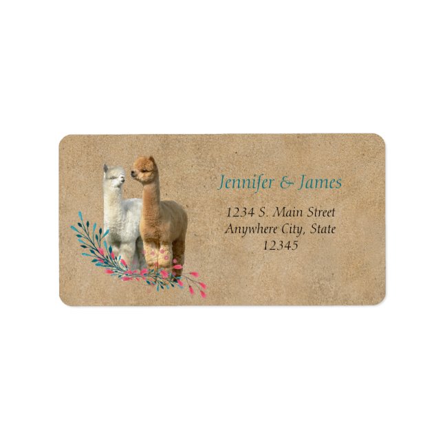 Alpaca Country Wedding Address Return Labels (Front)