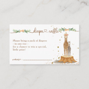 Alpaca Diaper Raffle Baby Shower Enclosure Card