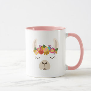 Alpaca & Flowers Pattern Mug