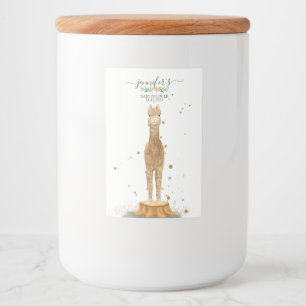 Alpaca Food Table Baby Shower Label