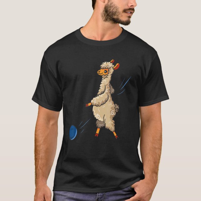Alpaca Funny Bowler Sport Bowling llama T-Shirt (Front)