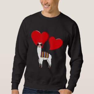 Alpaca Heart Love Valentines Day for Animal Llama Sweatshirt