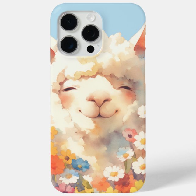 Alpaca Hiding in Flowers Case-Mate iPhone Case (Back)