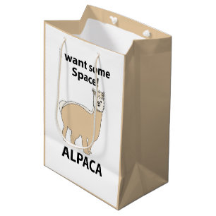Alpaca I Want Some Space Funny Alpaca Medium Gift Bag