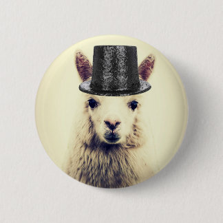 Alpaca in a Tophat 2 Inch Round Button