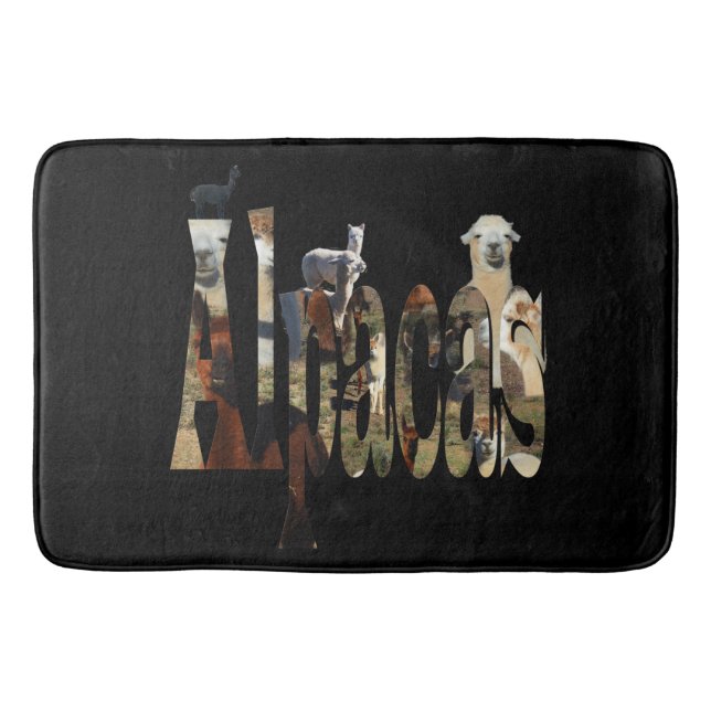 Alpaca Is The Word, Memory Foam Bathmat (Front)