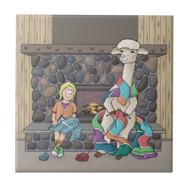 Alpaca Knitting Tile (Front)