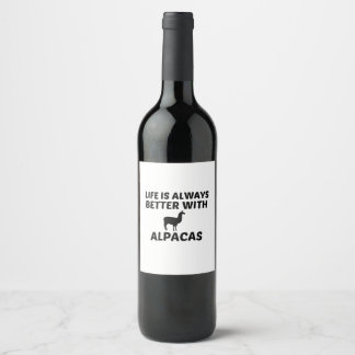 ALPACA LIFE IS BETTER WINE LABEL