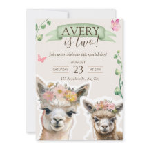 Alpaca llama Kid Birthday | Baby Shower Invitation