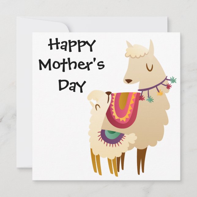 Alpaca Llama Mama Mother's Day Holiday Card (Front)