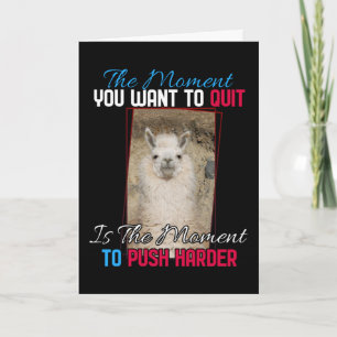 Alpaca Llama -  Push Harder Encouragement  Card