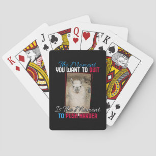 Alpaca Llama -  Push Harder Encouragement  Playing Cards