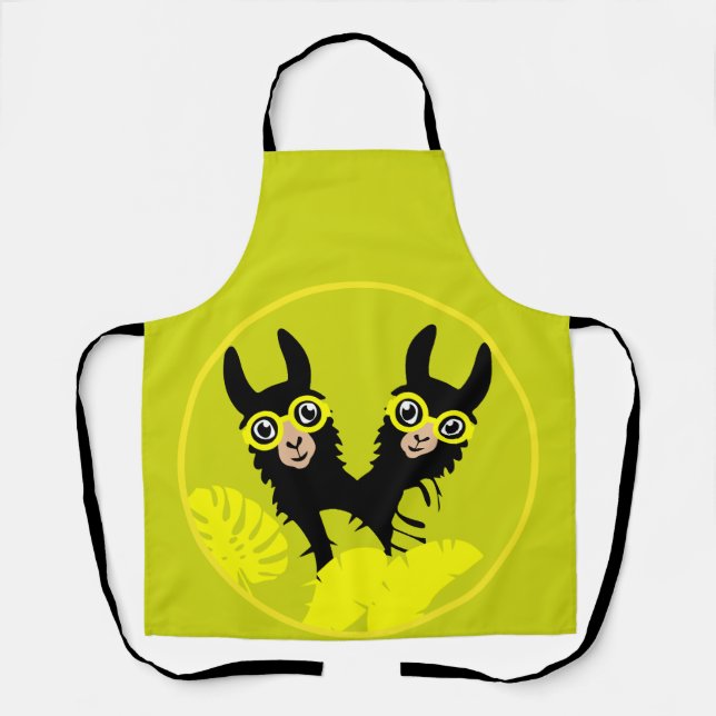 Alpaca llama Twins Apron (Front)