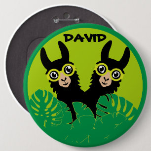 Alpaca llama Twins Birthday 6 Inch Round Button