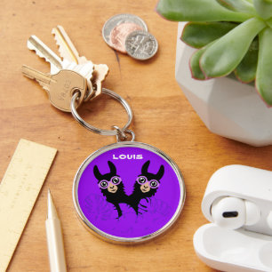 Alpaca llama Twins Birthday Keychain