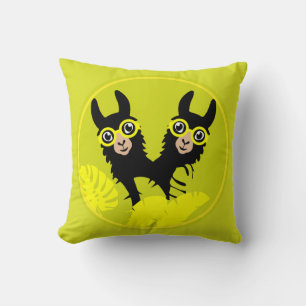 Alpaca llama Twins Throw Pillow
