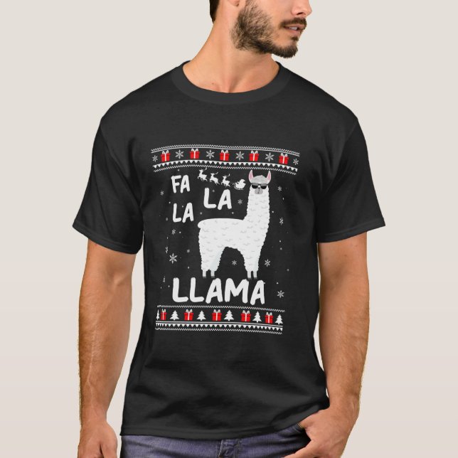 Alpaca Llama Xmas Ugly Sweater Fa La La Llama Chri (Front)